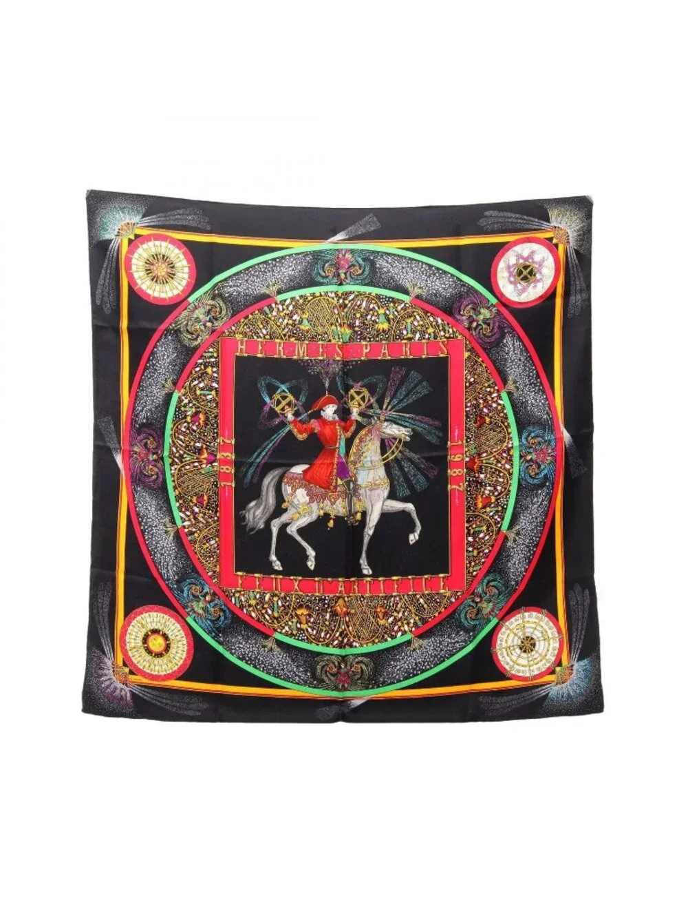 Hermes Scarf Carre 90 Feux D'artifice Silk